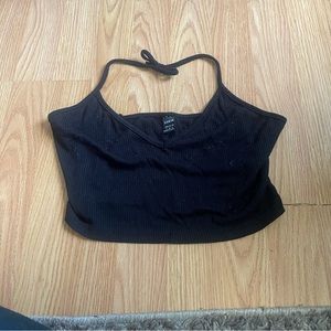 Black tie up tank top